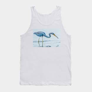 Blue heron with fish Tank Top